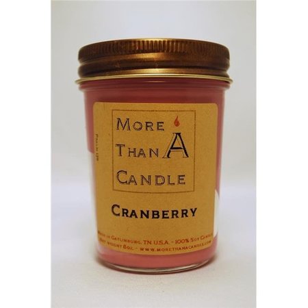 MORE THAN A CANDLE More Than A Candle CBY8J 8 oz Jelly Jar Soy Candle; Cranberry CBY8J